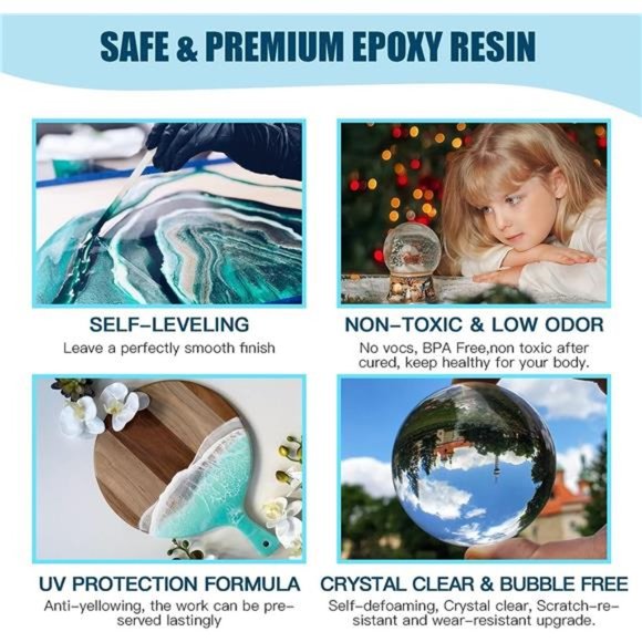 Epoxy Resin Kit for Beginners, Resin Kit with Coaster Molds, Silicone Molds Kit - Picture 2 of 5